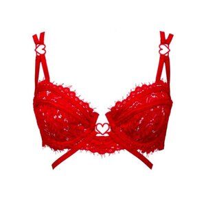 New! For Love And Lemons Rosa Lace Red Heart Bra Size Small 25032